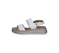 s.Oliver Damen Sandalen aus Leder Plateau, Weiß (White), 40