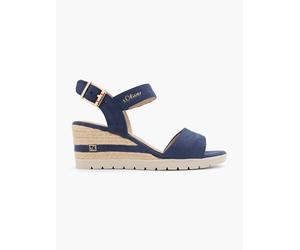 s.Oliver Sandalette Blau, Damen, Größe: 39, Material: Textil/Synthetik