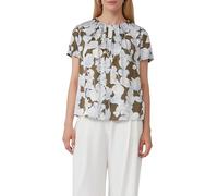 Satinbluse im Slim Fit mit Raffung und All-over-Print 40 Grün 2171640.79A1.40