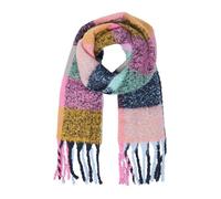 Schal mit Fransen und mehrfarbigem Karo-Muster ONESIZE blau|mehrfarbig 2173001.53N7.ONESIZE