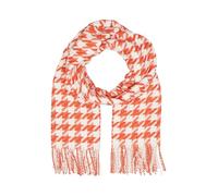 Schal mit Hahnentritt-Muster und Fransen 1 orange 2157785.25N9.1