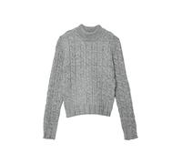 Schmaler Strickpullover mit Zopfmuster und Stehkragen 158/164 grau 2170579.95W0.158_164