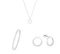 s.Oliver Schmuckset für Damen aus 925 Sterling Silber, Halskette mit Anhänger, Armreif und Ohrstecker, die perfekte Schmuck-Kombo aus Silber