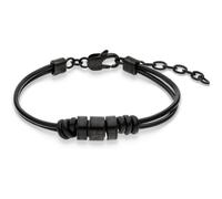 s.Oliver Herren Schmuck - Armband aus Leder und Edelstahldetails - Klassisch, Stilvoll und Maskulin - Perfekte Geschenkidee