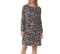 s.Oliver BLACK LABEL Loose Fit Plisseekleid mit Allover-Muster in Black, Größe 44