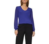 Strickpullover mit semitransparenten Ärmeln 40 blau