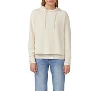 Hoodie S.OLIVER, Damen, Gr. 38, beige (ecru), Sweatware, Obermaterial: 47% Modal, 41% Polyester, 12% Elasthan, unifarben, casual, regular fit Po-bedeckend, ohne Ausschnitt, Langarm Rippbündchen, Sweat