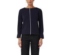 Sweatshirt S.OLIVER BLACK LABEL, Damen, Gr. 38, navy, Sweatware, Obermaterial: 49% Modal, 45% Polyester, 6% Elasthan, kontrastfarbene Details, relaxed fit hüftlang, U-Boot-Ausschnitt, angesetztes Bünd