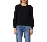 Sweatshirt S.OLIVER, Damen, Gr. 36, schwarz, Sweatware, Obermaterial: 47% Modal, 41% Polyester, 12% Elasthan, unifarben, casual, regular fit taillenbedeckt, Rundhals, Langarm Bündchen, Sweatshirts, mi