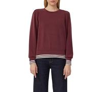 Sweatshirt S.OLIVER, Damen, Gr. 38, dunkelrot, Sweatware, Obermaterial: 47% Modal, 41% Polyester, 12% Elasthan, unifarben, casual, regular fit taillenbedeckt, Rundhals, Langarm Bündchen, Sweatshirts,