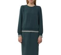 Sweatshirt S.OLIVER, Damen, Gr. 36, grün (bottle grün), Sweatware, Obermaterial: 47% Modal, 41% Polyester, 12% Elasthan, unifarben, casual, regular fit taillenbedeckt, Rundhals, Langarm Bündchen, Swea