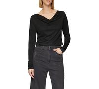 s.Oliver Seitlich geschlitztes Jersey-Shirt mit Wasserfall-Ausschnitt
