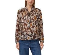 s.Oliver Semitransparente Chiffon-Bluse mit All-over-Print Größe 36 Braun/Mehrfarbig