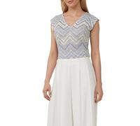 Semitransparentes T-Shirt aus Strickjersey mit V-Ausschnitt 36 blau 2165814.53X2.36