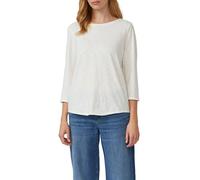 s.Oliver Damen Shirt - Flammgarnstruktur, 3/4-Ärmel, U-Boot-Ausschnitt, 100% Baumwolle - Größe 40