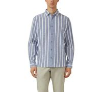 Regular Fit: Hemd aus Leinenmix mit Streifen XL blau|weiß 2176199.55G2.XL