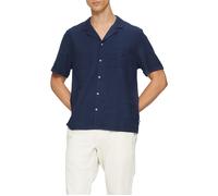 Resort Fit: Strukturiertes Kurzarmhemd aus Leinenmix M blau 2163038.5852.M