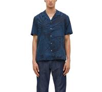 s.Oliver Herrenhemd 2178852 59A0 – Leichtes Baumwoll-Leinen, All-over-Print – Navy S