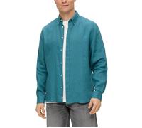 Leinenhemd mit Button-Down-Kragen XXL Blau