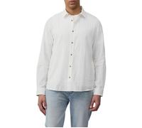 Regular Fit: Gestreiftes Hemd aus Baumwoll- und Leinenmix S weiß 2163061.01G6.S