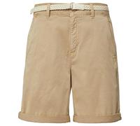 Chinoshorts S.OLIVER, Damen, Gr. 44, N-Gr, beige (sesame beige), Obermaterial: 98% Baumwolle, 2% Elasthan, unifarben, casual, regular fit kniefrei, Hosen, mit geflochtenem Gürtel (60245439-44) sesame