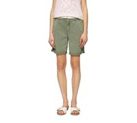 s.Oliver Damen-Shorts Mid Rise Straight Fit Baumwollstretch geflochtener Gürtel Olive Gr. 34