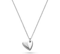 s.Oliver Halskette Folded Heart – 925er Silber Ankerkette 45 cm, wasserfest & hautfreundlich