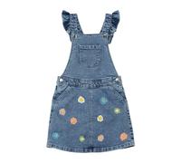 Jeans-Latzrock mit applizierten Blumen 134 blau 2178164.54Z6.134