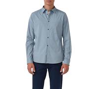 s.Oliver Hemd Slim Fit – Fein gemustertes Baumwollhemd mit Kentkragen – S Blau