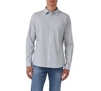 s.Oliver Hemd Slim Fit – Fein gemustertes Baumwollhemd mit Kentkragen Weiß 3XL