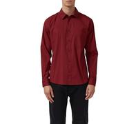 Langarmhemd S.OLIVER, Herren, Gr. 3XL, N-Gr, dunkelrot, Web, Obermaterial: 97% Baumwolle, 3% Elasthan, unifarben, slim fit normal, Manschette, Hemden, mit Brusttasche (72079316-XXXL) dunkelrot