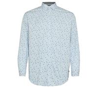 Slim Fit: Gemustertes Popeline-Hemd mit Kentkragen 4XL blau 2162139.50A1.4XL