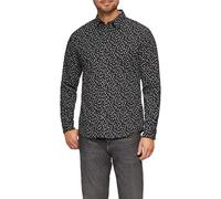s.Oliver Slim Fit: Gemustertes Popeline-Hemd mit Kentkragen, schmale Passform für Herren