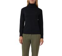 Strickpullover S.OLIVER BLACK LABEL, Damen, Gr. 48, schwarz, Strick, Obermaterial: 71% Viskose, 29% Polyester, unifarben, slim fit taillenbedeckt, ohne Ausschnitt, Rippbündchen, Pullover, mit Rollkrag