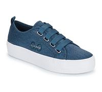 s.Oliver Damen Plateau Sneaker mit Breiten Schnürsenkeln Low Top, Blau (Navy), 37 EU