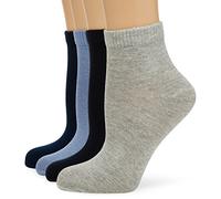 s.Oliver Socks Damen Strick Füßlinge s21007 - (4er Pack), 100 DEN, Gr. 35/38, Grau (stone mix 76)