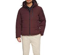 Wasserabweisende Steppjacke mit abnehmbarer Kapuze L rot