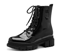 s.Oliver Damen Stiefeletten ohne Absatz zum Schnüren Vegan, Schwarz (Black Patent), 38 EU