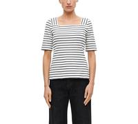 Streifen-Shirt im Slim Fit mit Karree-Ausschnitt 36 creme|schwarz 2185986.02G1.36