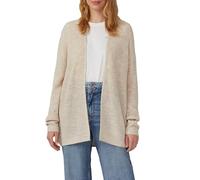 Cardigan S.OLIVER, Damen, Gr. 38, weiß (light beige melange), Strick, Obermaterial: 60% Polyacryl, 22% Polyester, 10% Alpaka, 8% Polyamid, meliert, casual, regular fit taillenbedeckt, V-Ausschnitt, La
