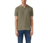 s.Oliver RED LABEL Strick-Poloshirt in Flammgarnstruktur Regular Fit aus reiner Baumwolle Olive XXL