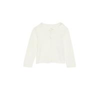 Strickjacke aus Viskosemix mit Wellsaum und blumenförmigen Knöpfen 80 creme|weiß 2161413.0200.80