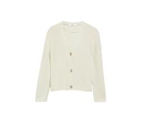 Strickjacke mit V-Ausschnitt aus Baumwollmix 34 creme 2181391.0700.34