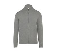 Strickjacke mit Stehkragen und Logo-Detail 3XL grau