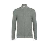 Strukturierte Strickjacke mit Logo-Patch 5XL grau 2162062.9500.5XL