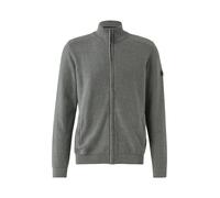 Strukturmix-Strickjacke aus Baumwolle mit Stehkragen L grau 2169513.9730.L