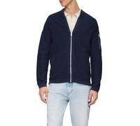 Strickjacke mit Flammgarnstruktur und Stehkragen XL blau 2163001.5852.XL