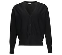 Strickjacke mit Strukturmuster am Saum 38 schwarz