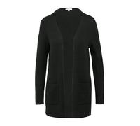 Lange Strickjacke mit Rippbündchen 36 schwarz