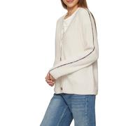 Strickjacke aus Wollmix mit Kontrast-Details 38 creme